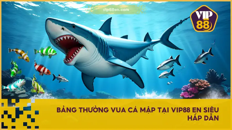 Vua Cá Mập – Xưng Bá Biển Sâu, Thưởng To Mỗi Phát Bắn 2 Vua Cá Mập tại VIP88 EN trang bị hệ thống thưởng đa cấp tạo nên yếu tố bất ngờ liên tục