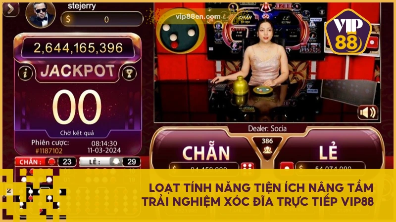 Xóc Đĩa Live VIP88 - Trải Nghiệm Giải Trí Trực Tiếp Hấp Dẫn 4 Loạt tính năng tiện ích nâng tầm trải nghiệm Xóc Đĩa trực tiếp VIP88